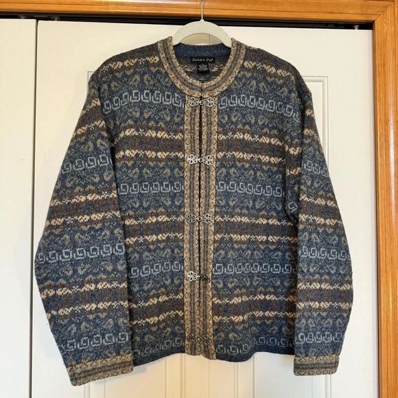 Eagles Eye Women’s 100% Wool Nordic Design Cardigan Sweater - Picture 1 of 5